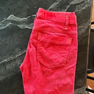 Free People Women’s Corduroy Jeans. Size-27 Long. Hot pink color.